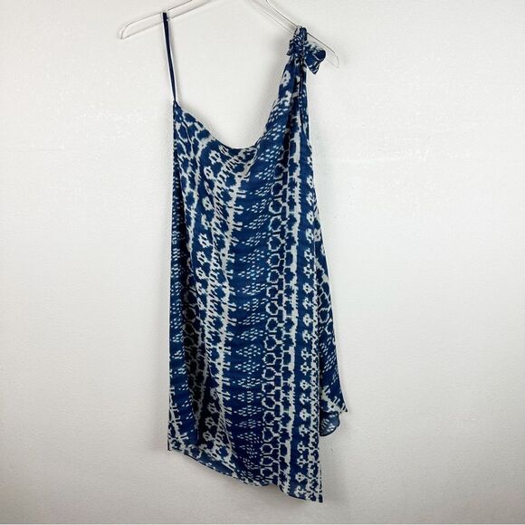 Lauren Ralph Lauren Silk Asymmetrical One Shoulder Boho Printed Dress Size 12 - Picture 1 of 6